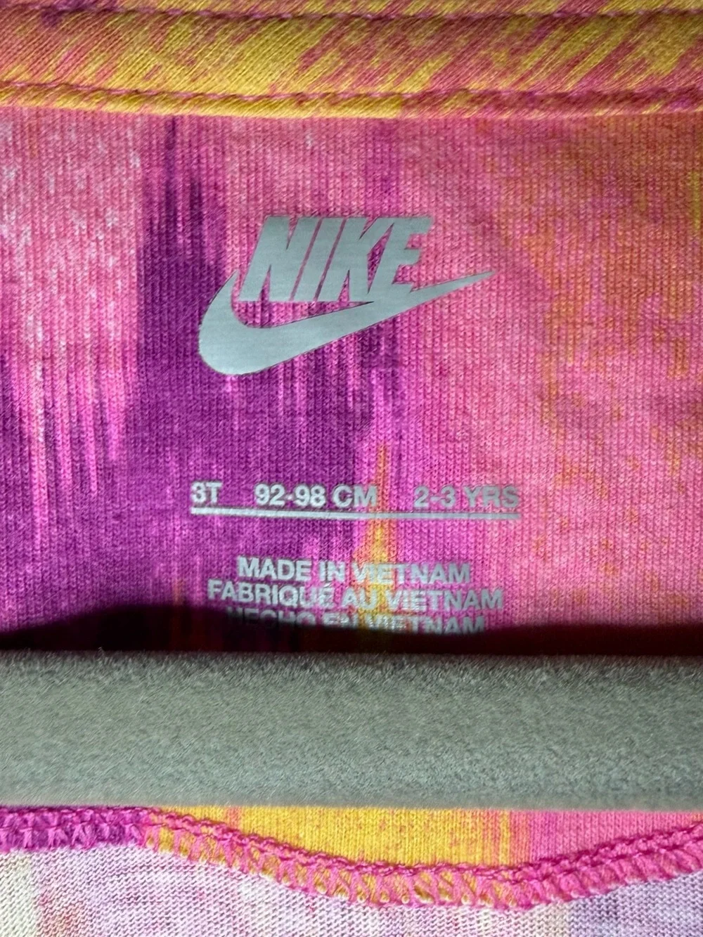 Nike Girls Short Sleeve Tie-Dye Crop Tee - Purple, Pink & Yellow